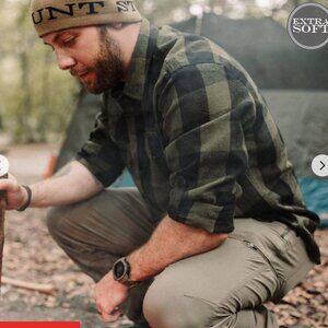 EUC Grunt Style Men's Green Flannel Sz L